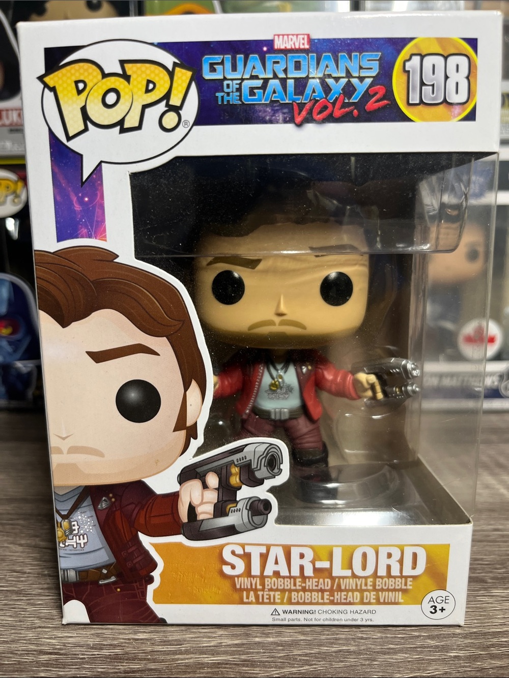 Funko Pop Star-Lord Vinyl Figure - Red Jacket, Brown Hair
